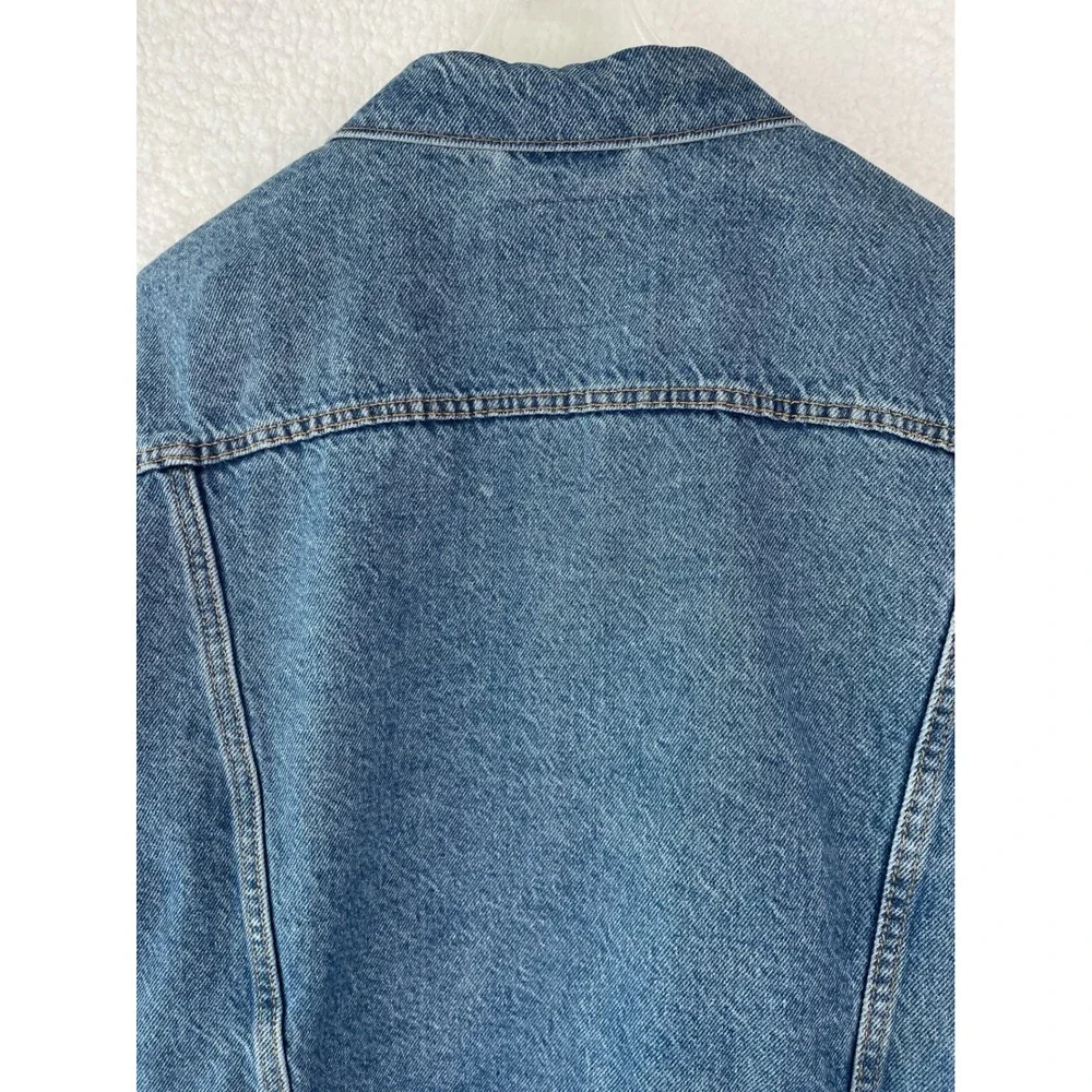 Levis Mens Denim Trucker Jacket Medium Wash Blue Cotton WaterLess Size XL - Picture 6 of 15